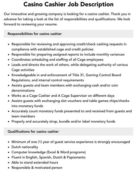 custodian at casino job description - casino job openings.